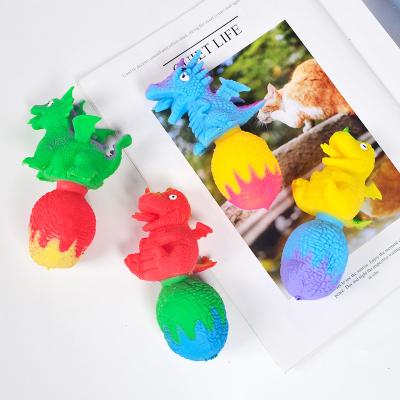 China Hot Sale Decompression Toy Stress Relief Squishy Squeeze Toys Cute Pet Reversible Flip Fidget Dinosaur Egg Toy TPR for sale