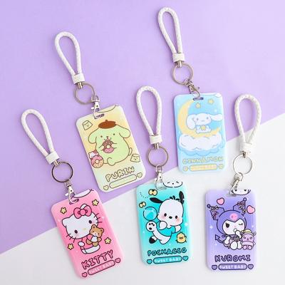 China Eco-Friendly Custom Cartoon Card Holder Work Badge Holder Id Card Holder Keychain for sale