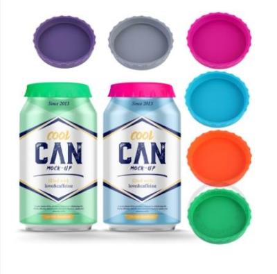 China Non-Refillable New Amazon Top Sell Silicone Cola Bottle Stopper can Caps custom logo Food Grade Leak Proof Seal Reusable Can Bottle Cap for sale