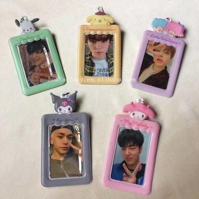 China Fashion Factory price Custom Design Cute Korea Style PVC Card Cover Case Kpop Photocard Holder Stars Photo Collect Card Holders for sale