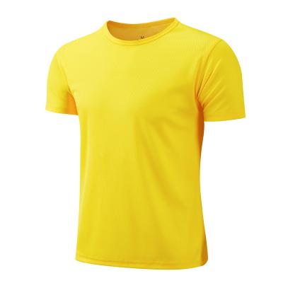 China Wholesale High Quality Breathable Customizes Men's Pure Color Casual Short Sleeve Training Shirts for sale