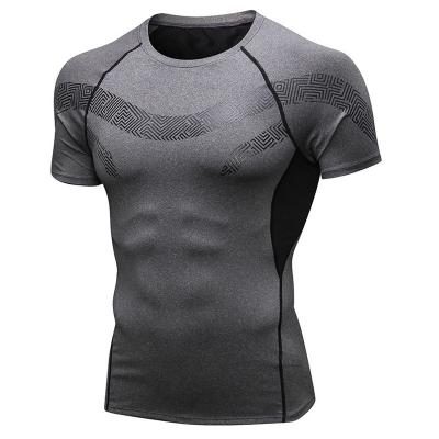 China Shirts & Free Sample Tops Tight Short Sleeve Elastic Top Men's Quick Dry And Breathable T-Shirt Sports Fitness Clothing for sale