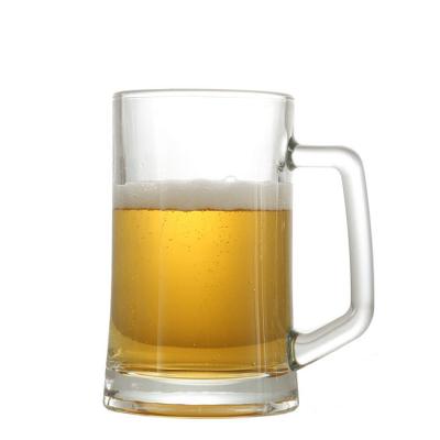 China NO thick bottom high quality frosted glass beer mugs wholesale, mug beer with handle for sale