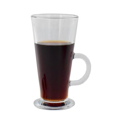 China Viable factory wholesale glass coffee mug, glass coffee mug with handle for sale