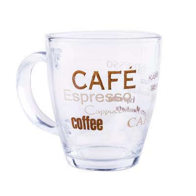 China 10.5oz 300ml Coffee Glass Drinking Mug Tea Cup Viable Glass Coffee Mug Personalized Custom Logo for sale