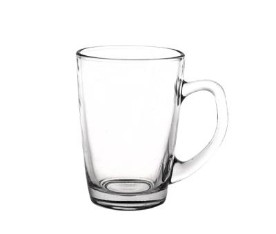 China 7oz 200ml Viable Glass Coffee Mug With Handle Coffee Drinking Glasses Glass Coffee Mug for sale