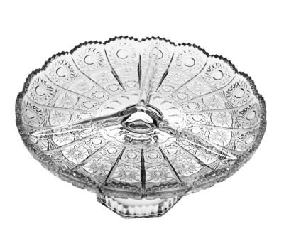 China Sustainable Diameter 225mm Fruit Tray With Foot Glass Fruit Dish Fruit Dish for sale