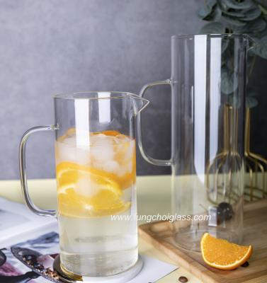 China 830ml heat safe borosilicate tea fruit glass water jug ​​large volume big lead free viable for wholesale promotion for sale