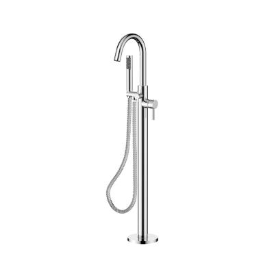 China Brass Floor Stand Faucets Kaiping Manufacturer Single Handle Tub Faucet Tub Filler With In Floor Concealed System for sale