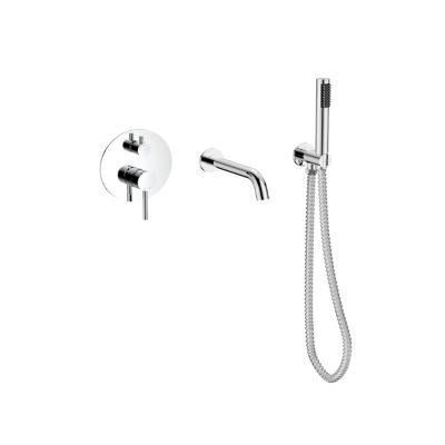 China Wallless High Quality 4 Hole Kaiping Bathroom Faucet Slide Bar Concealed Bath Shower Mixer Tap Set for sale