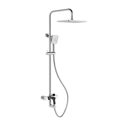 China Newest Single Handle Chrome Slide Bar Brass Wall Exposed Bath And Shower Faucet for sale