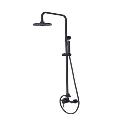 China With Wall Mounted Sliding Bar Around Matte Black Brass Bathroom Faucet And Shower for sale