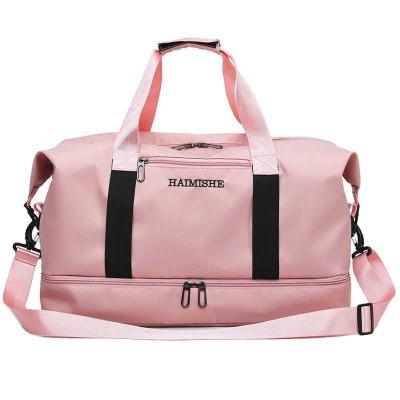 China captical Large Waterproof Gym Bags With Shoe Compartment Duffle Amazon Sports Luggage Travel Bags Women Pink Bag for sale