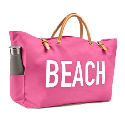 China Captical High Quality Big Large Fashion Beach Bag Custom Fleece Tote Bag With Handles Pink Leather Women Travel Bag for sale