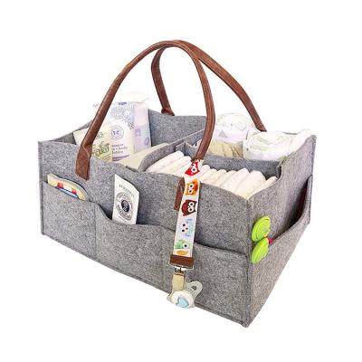 China Water Absorption Keyuan Stain Resistant Diaper Bag Pu Diaper Bag Tote Mommy Baby Storage Leather Felt Bag for sale