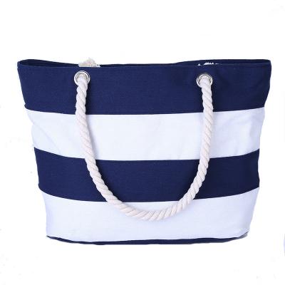 China Large Captical Tote Canvas Zipper Casual Women's Travel Gym Bag Tote Cotton Bags Striped Beach Handbags and Latch Geometric Zipper as Pictures for sale