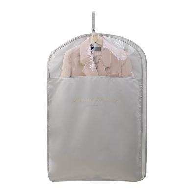 China WITH HANDLE custom portable travel clothes three-dimensional lengthened lengthened hanging satin coat dust cover suit dust wardrobe bag hanging for sale