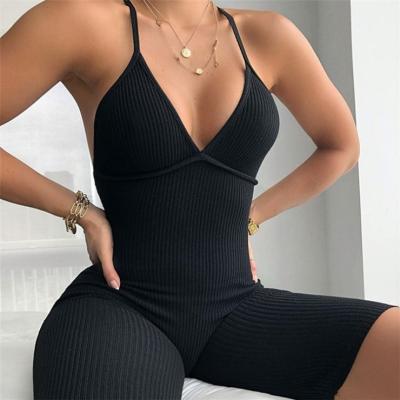 China Y-2542 Y-2542 Cross-Back Fashion Breathable Sports Overalls 2020 Summer Mid-waist Sports Overalls Cropped Pants for sale