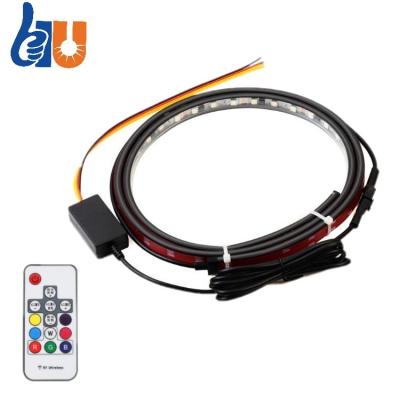 China Car grille/car's roof/car body/The trunk of the car RGB 12V-24V LED Light Strip Car LED Decorative Strobe Warning Truck Side Neon Lights in Grid Jogging Streamer Light Strip 1.2 me for sale