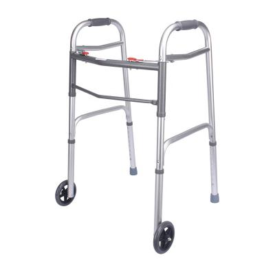 China 8 Levels Legs Adjustable Lightweight Handicapped Orthopedic Walker With 5 Inch Wheel Front Wheel Foldable Lightweight Walking Frame With Wheels Adult for sale