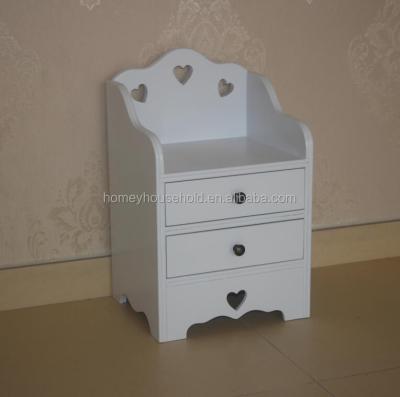 China Assembly Packing Lovely Kids Bedroom Bedside Table / Nightstand With 2 Drawers for sale