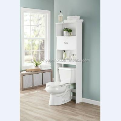 China White Bathroom Above Toilet Storage Cabinet With Door And Shelf 41*36*86CM for sale