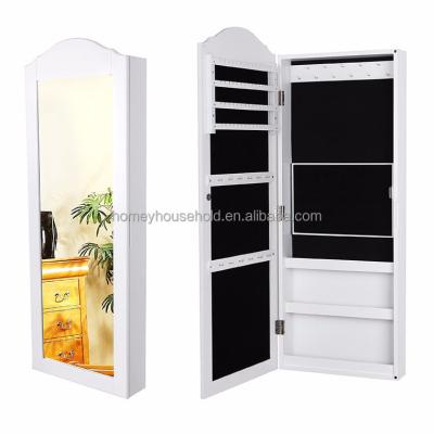 China Eco-friendly Wall Mirrored Furniture Bedroom Jewelry Storage Organizer Hanging Cabinet for sale