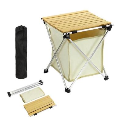 China Light Weight Manufactures Factory Outdoor Picnic Storage Wooden Bag Folding Aluminum Lightweight Camping Mini Table Table for sale