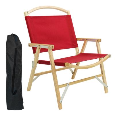 China Tianye Lightweight Portable Outdoors Relax Canvas Wood Folding Camping Chair Foldable Wood With Arm Rest for sale