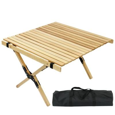 China Beech Wood Manufacturing Factory Beech Wood Manufacturing Portable BBQ Garden Fishing Portable Patio Roll Up Outdoor Table for sale