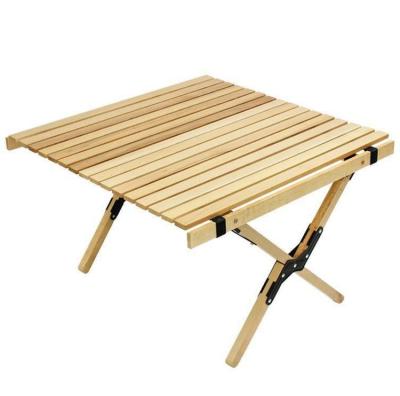 China Wholesale Custom Folding Beech Camping BBQ Garden Patio Solid Wood Portable Roll Up Table Outdoor for sale