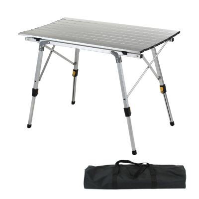 China Modern Outdoor Picnic Lightweight Adjustable Height Aluminum Alloy Egg Roll Folding Camping Table for sale