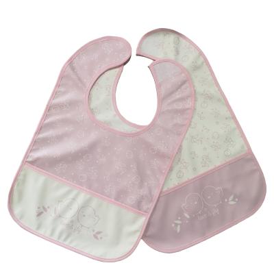 China Washable Super Soft Pu Bibs Girl Pink Baby PU Bibs for sale