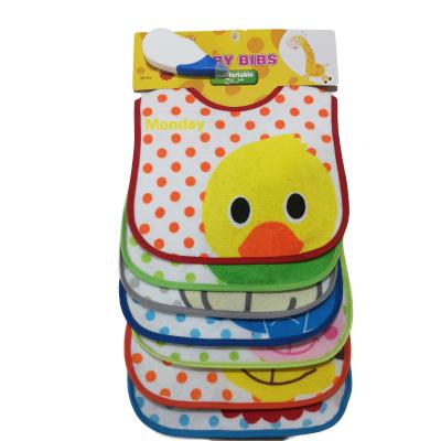 China One Week 7 Pcs EVA Cotton Baby Bibs Washable Waterproof Bibs Cheap Bibs for sale