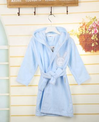 China High Quality Children's 100% Pure Cotton Baby Hooded Bathrobe Of Baby Breathable Embroidery Bathrobe for sale