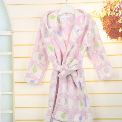 China Wholesale Hot European100%Polyester Coral Fleece Plush Baby Kids Bathrobe Printing Baby Bathrobe for sale