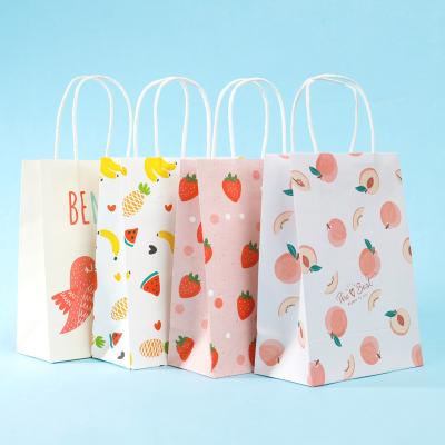 China Recycled Materials Customize Design Kraft Fancy Shopping Paper Bag Printing Craft Custom Item Gift Cute OEM Baking Paper Bag for sale