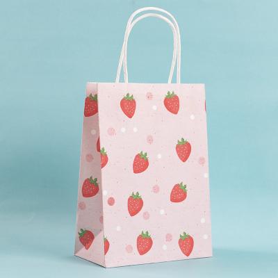 China Custom Recycled Materials Portable Birthday Bag Gift Bag Cute Recycled Materials Clothing Wrapping Logo Bags Paper for sale