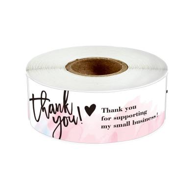 China Anti-Counterfeiting Custom Printed Logo Labels For Stickers Vinyl Film Retro Waterproof Sticker Printing Roll Label Thank You Stickers Roll for sale