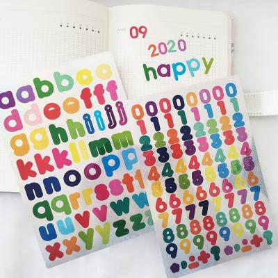 China Waterproof Hand Account Sticker Letter Date Number Laser Color Laser Central Institute of Statistics Korean Material Korean Sticker for sale