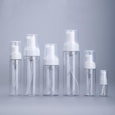 China Single Hot Selling Empty Clear PLA 50ml 100ml 150ml 200ml 250ml PET Custom Cosmetic Face Wash Plastic Soap Foam Bottle With Pump Heads for sale