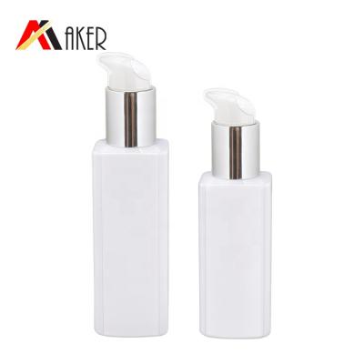 China Newest Design 130ml 150ml Luxury Empty Square White Personal Care Pet Lotion Bottle With Cream Pump for sale