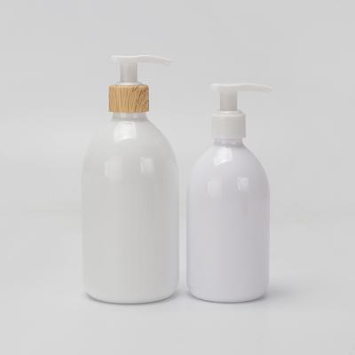 China 200ml 250ml 300ml 350ml 500ml Luxury Shower Body Cosmetic Round Round Shampoo Plastic PET Lotion Pump Custom Bottle for sale