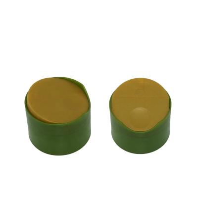 China Non Reverse 28/410 Green Plastic Double Wall Screw Disc Top Lid Cap For Bottle for sale