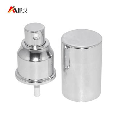 China Other Wholesale 20/410 Silver Aluminum Covered Cosmetic Dispenser Pump Lotion Pump Sprayer With Cover Cap for sale