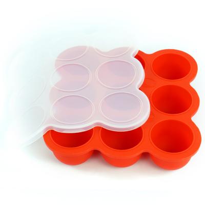 China Food grade silicone heatable safety and health 9 cups silicone baby food storage container wholesale container for sale