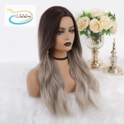 China Shadow & New Design Hair Product Sale Color Lace Front Long Ombre Light Curly Pre Colored Brown Wigs for sale