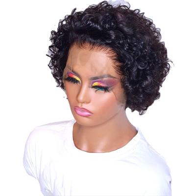 China Wholesale New Product Short Curly Low Price Pixie Cut Short Curly Frontal Hair Wigs for sale