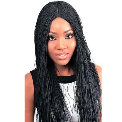 China Hot Selling 22 Inch Daily Use Box Braids Wig African Braided Wigs For Black Women for sale