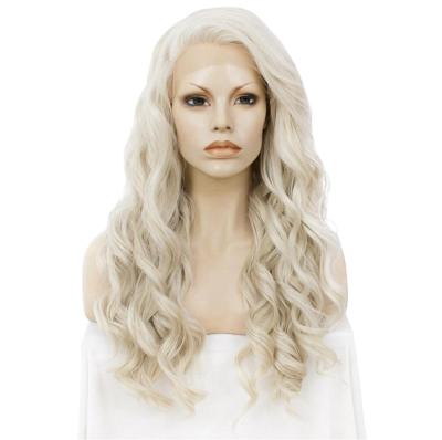 China Wholesale High Quality European Curly Blonde Long Lace Front Wig Wave Style Synthetic Lace Front Wigs Full Wigs for sale